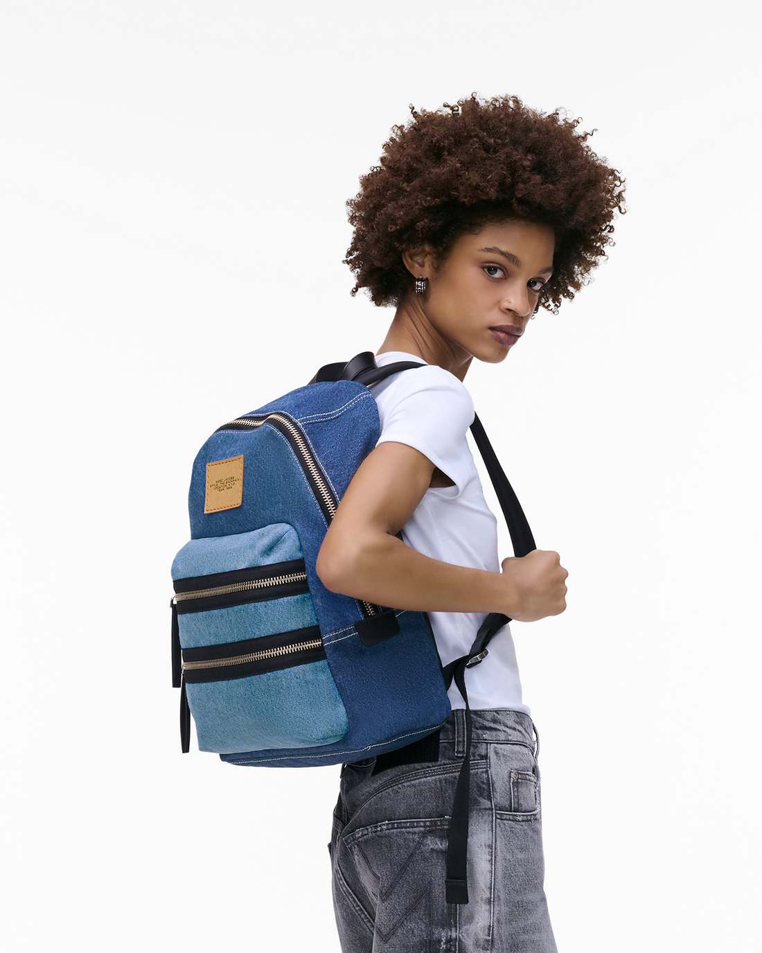 The Biker Colorblock Denim Large Backpack Indigo Multi - Marc Jacobs Exclusive
