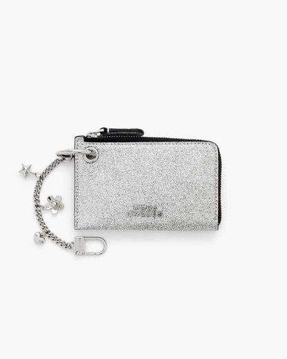 The Coated Glitter Everyday Top Zip Charm Wallet Silver - Marc Jacobs Recommended