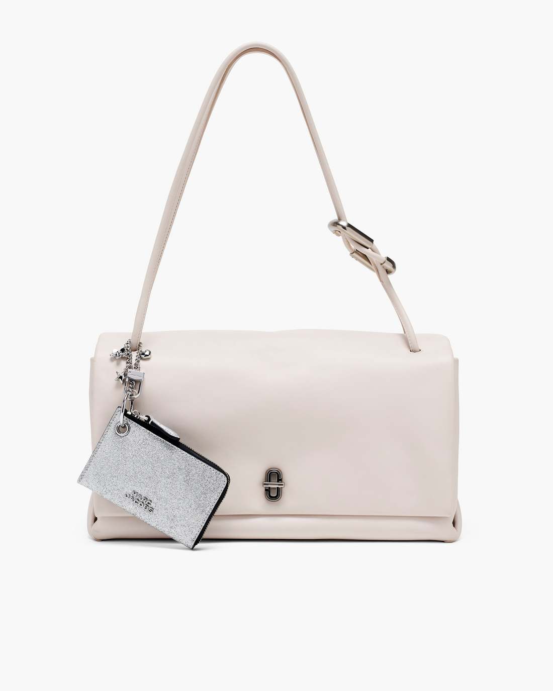 The Coated Glitter Everyday Top Zip Charm Wallet Silver - Marc Jacobs Recommended
