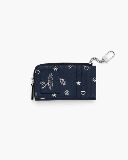 The Bandana Top Zip Multi Wallet Navy Multi - Marc Jacobs Exclusive
