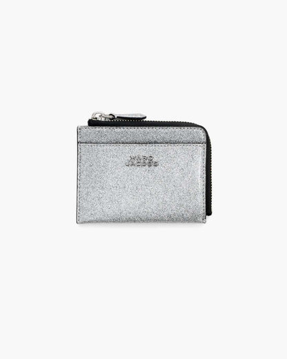 The Coated Glitter Everyday Top Zip Wallet Silver - Marc Jacobs Exclusive