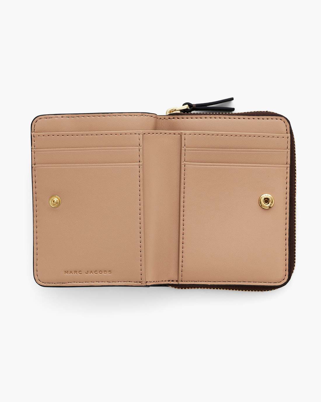 The Leather Mini Compact Wallet Ganache - Marc Jacobs Signature