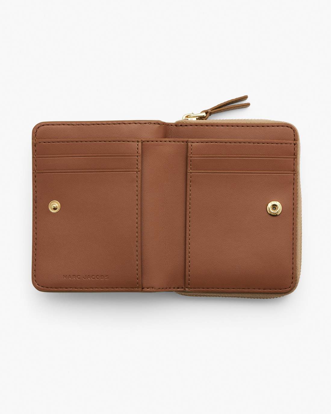 The Leather Mini Compact Wallet Camel - Marc Jacobs New