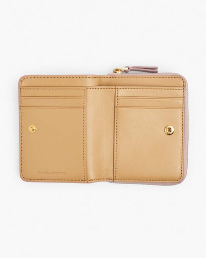 The Leather Mini Compact Wallet Rose - Marc Jacobs New