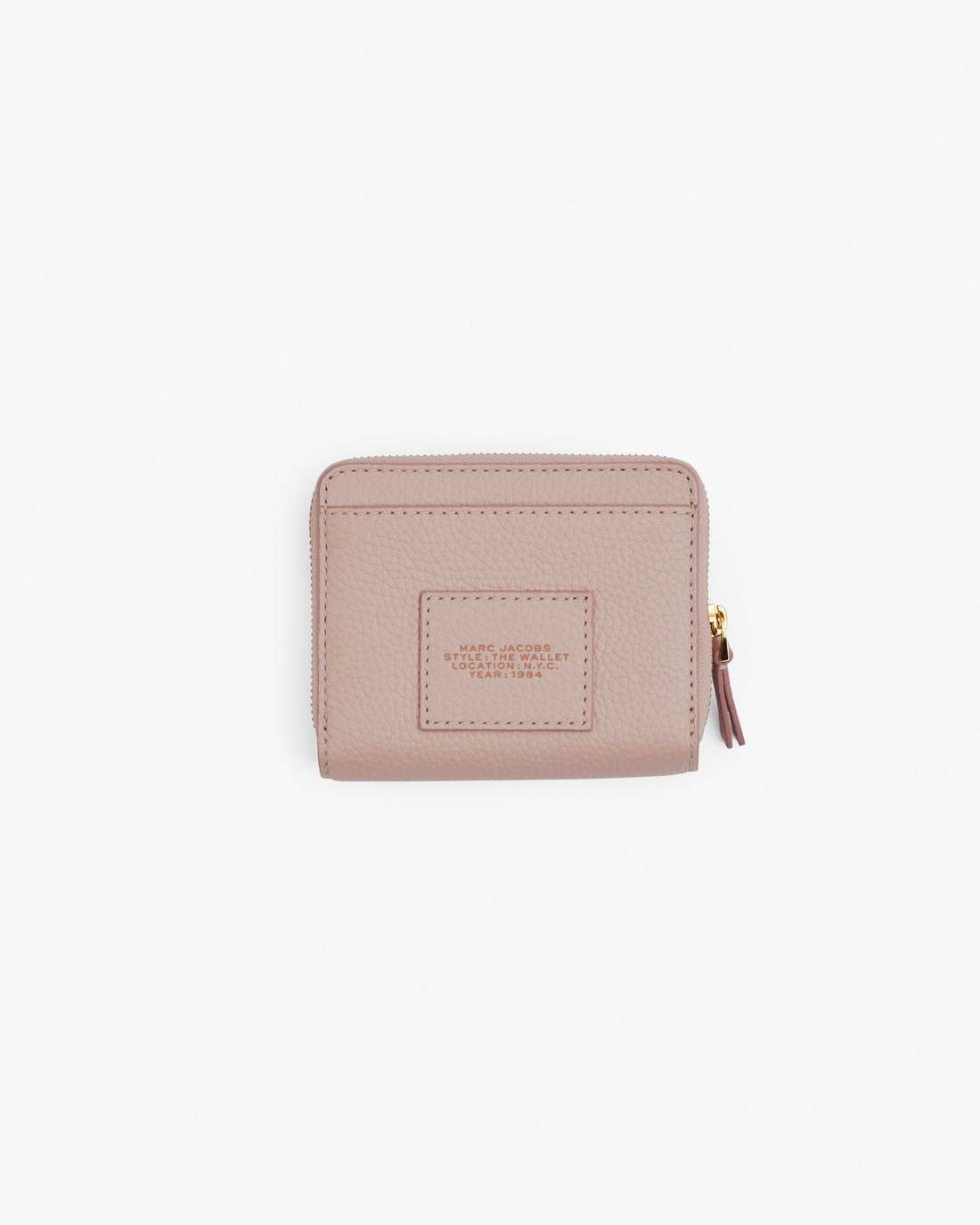 The Leather Mini Compact Wallet Rose - Marc Jacobs New
