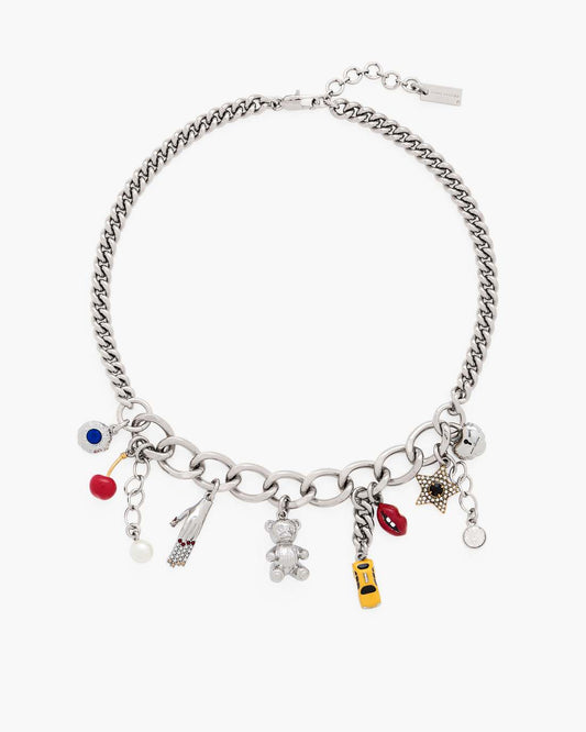 The Trinket Charm Necklace Silver/Multi - Marc Jacobs New