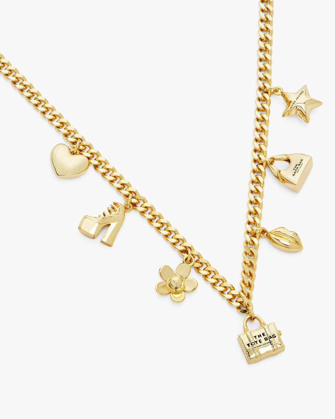 The Mini Icon Charm Necklace Light Antique Gold - Marc Jacobs Exclusive