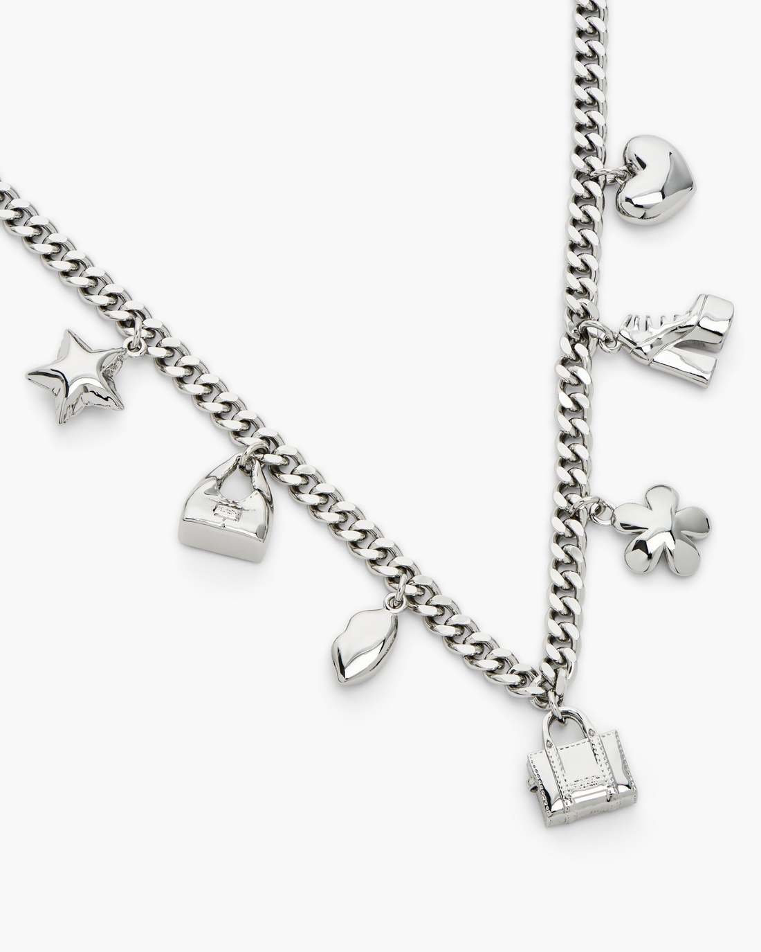 The Mini Icon Charm Necklace Light Antique Silver - Marc Jacobs Signature
