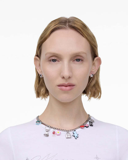 The Sticker Charm Necklace Silver Multi - Marc Jacobs Best Seller