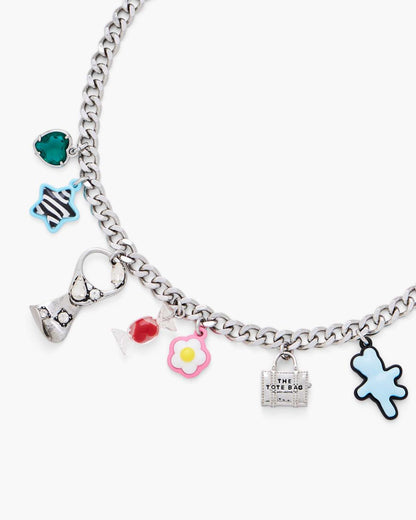 The Sticker Charm Necklace Silver Multi - Marc Jacobs Best Seller