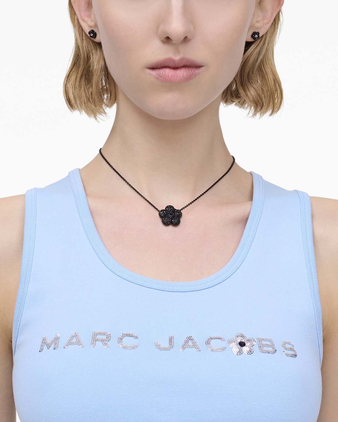 The Daisy Pave Necklace Black/Black Crystal - Marc Jacobs Recommended