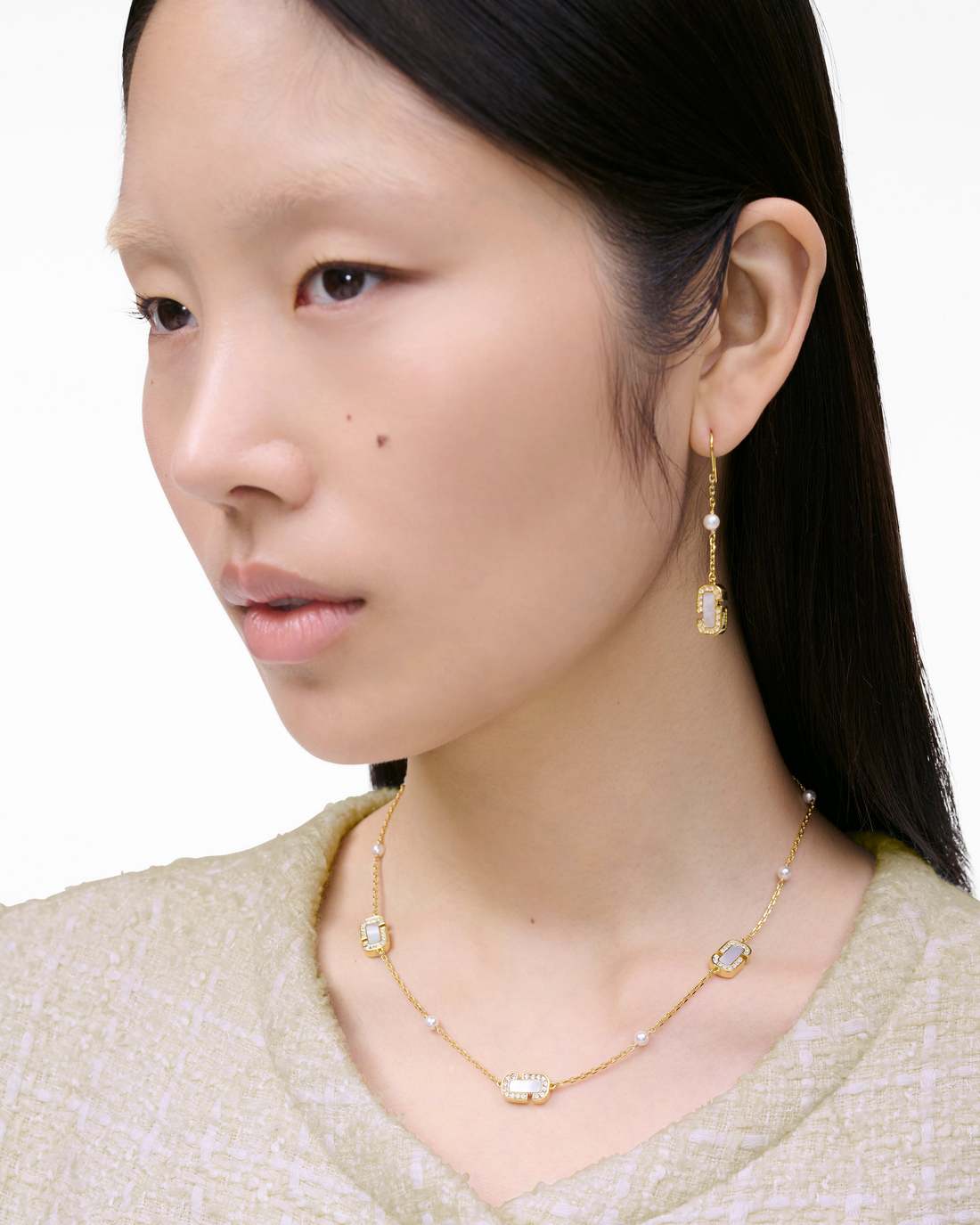 The J Marc Luxe Station Necklace Gold/Crystal - Marc Jacobs Signature