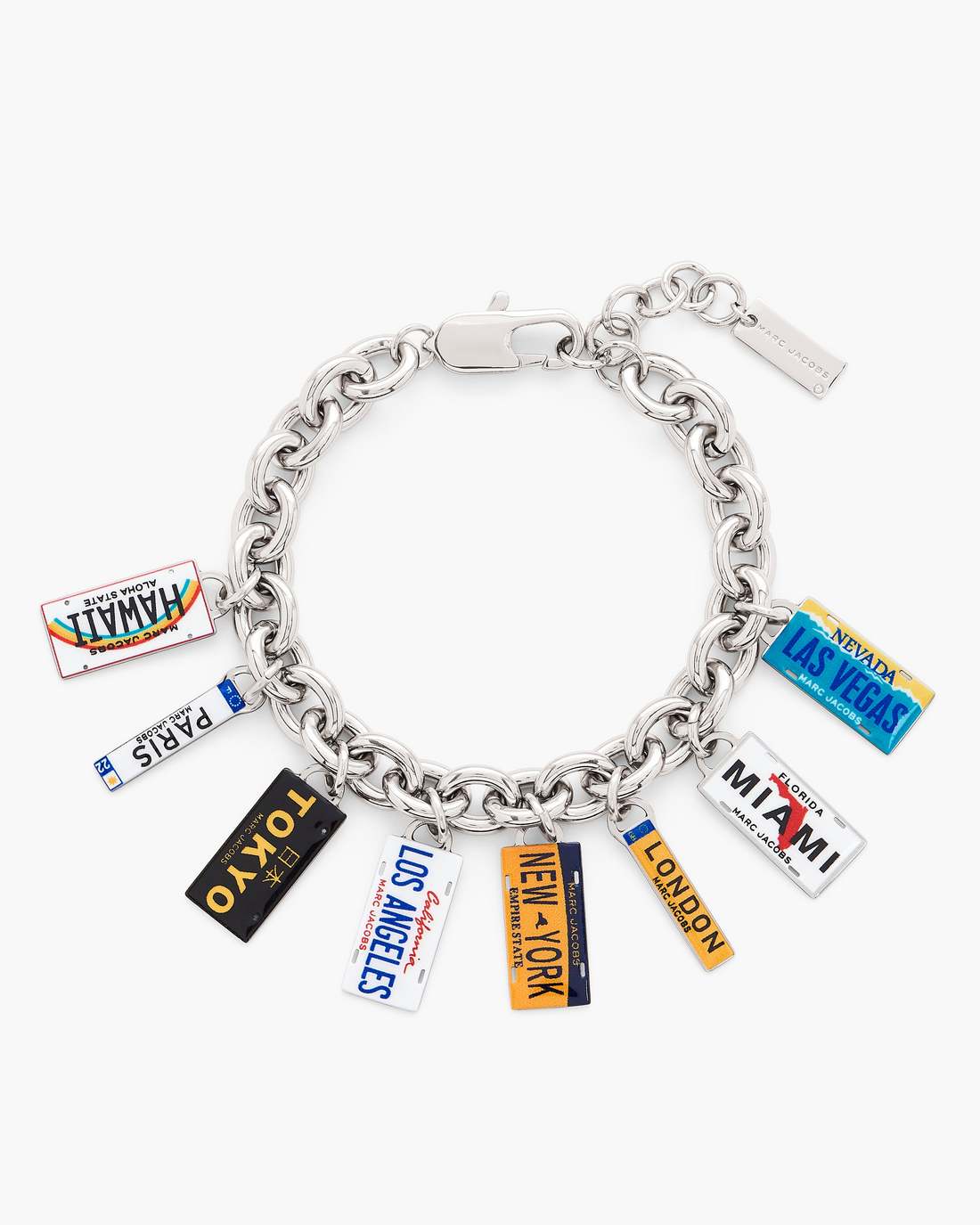 The Cities License Plate Charm Bracelet Silver/Multi - Marc Jacobs New