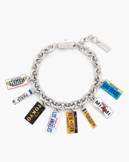 The Cities License Plate Charm Bracelet Silver/Multi - Marc Jacobs New