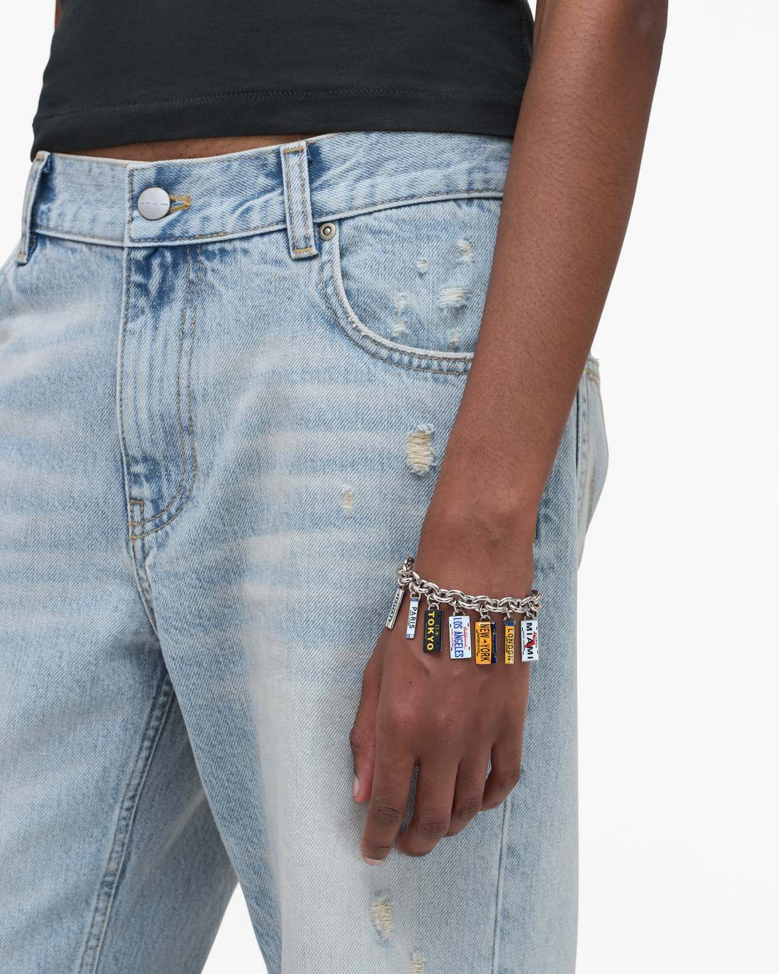 The Cities License Plate Charm Bracelet Silver/Multi - Marc Jacobs New