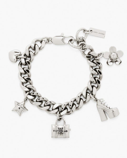 The Mini Icon Charm Bracelet Light Antique Silver - Marc Jacobs Premium