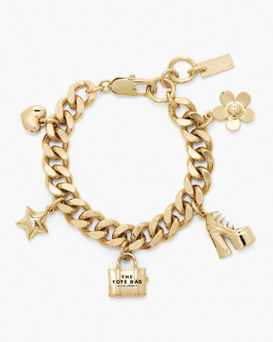 The Mini Icon Charm Bracelet Light Antique Gold - Marc Jacobs New