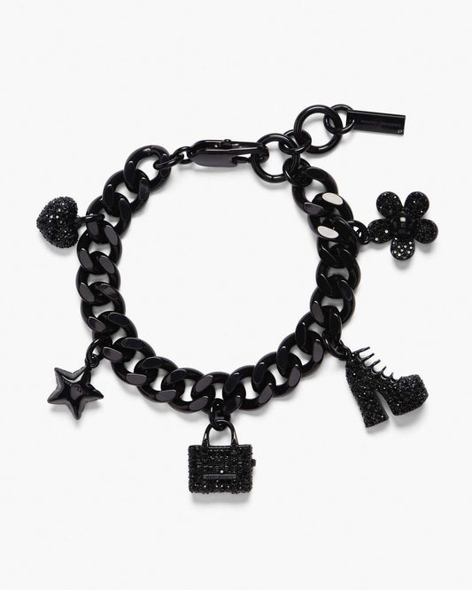 The Pave Mini Icon Charm Bracelet Black/Black Crystal - Marc Jacobs Trending