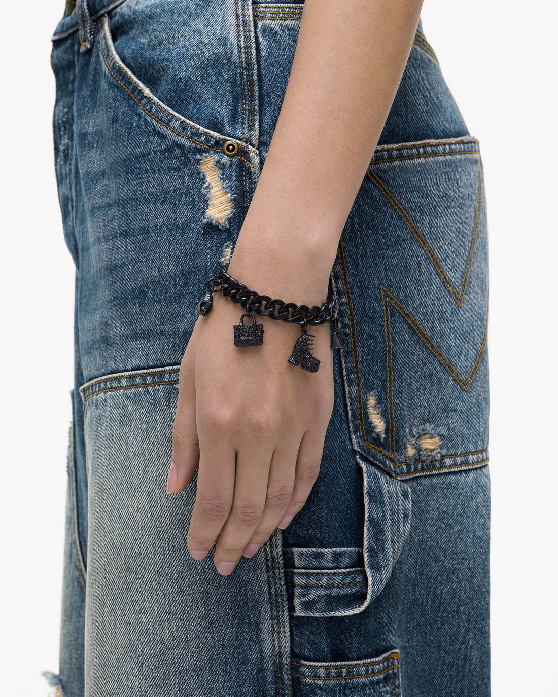 The Pave Mini Icon Charm Bracelet Black/Black Crystal - Marc Jacobs Trending