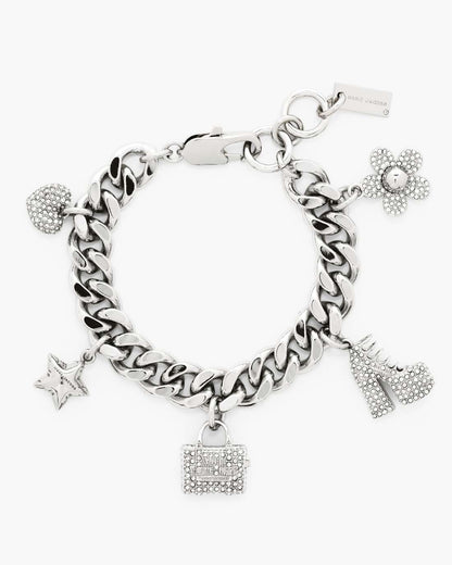 The Pave Mini Icon Charm Bracelet Silver/Crystal - Marc Jacobs Best Seller