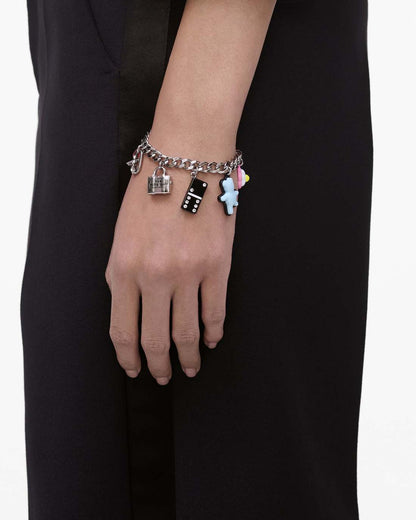 The Sticker Charm Bracelet Silver Multi - Marc Jacobs Exclusive
