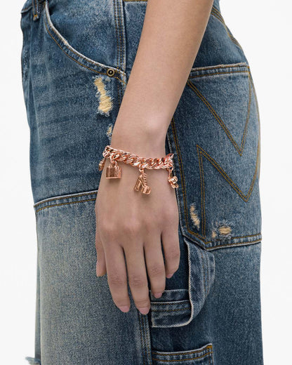 The Mini Icon Charm Bracelet Antique Rose Gold - Marc Jacobs Signature