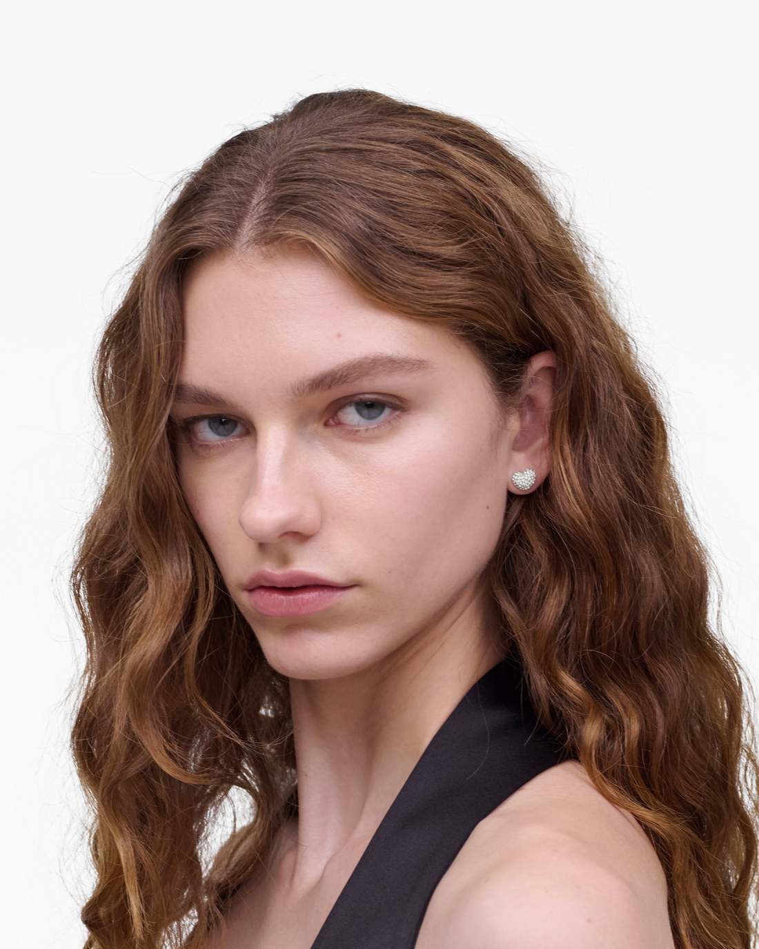 The Heart Pave Earrings Silver/Crystal - Marc Jacobs Best Seller
