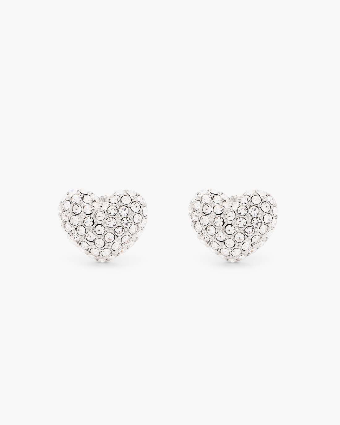 The Heart Pave Earrings Silver/Crystal - Marc Jacobs Best Seller