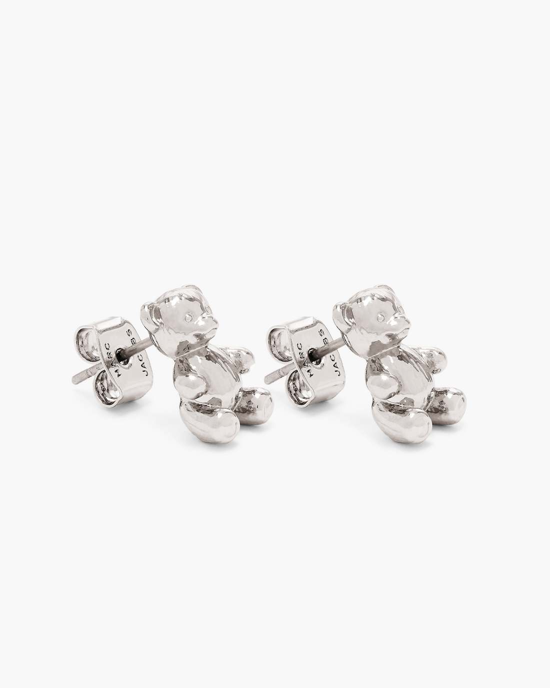 The Teddy Bear Stud Earrings Light Antique Silver - Marc Jacobs New