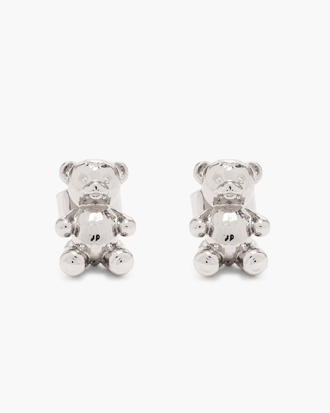 The Teddy Bear Stud Earrings Light Antique Silver - Marc Jacobs New