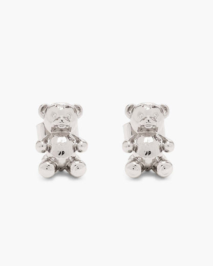 The Teddy Bear Stud Earrings Light Antique Silver - Marc Jacobs New