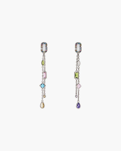 The J Marc Luxe Gem Linear Earrings Silver/Multi - Marc Jacobs Popular