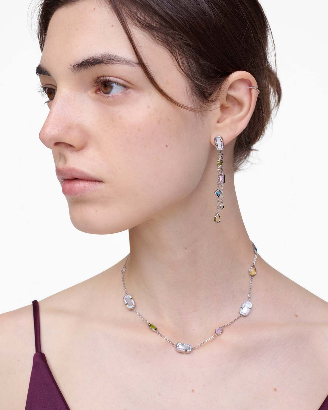 The J Marc Luxe Gem Linear Earrings Silver/Multi - Marc Jacobs Popular