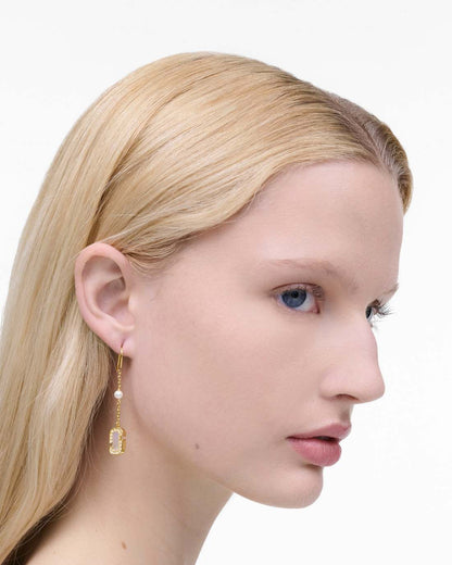 The J Marc Luxe Linear Earrings Gold/Crystal - Marc Jacobs Best Seller