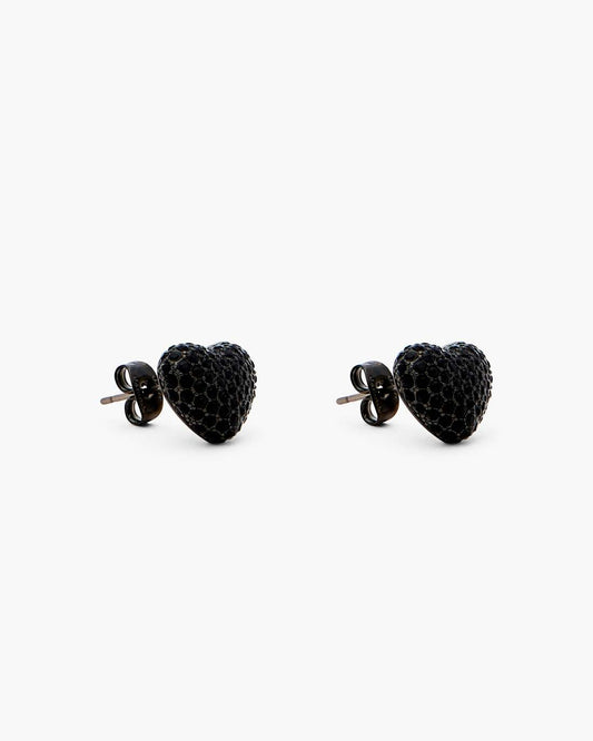 The Heart Balloon Pave Earrings Black/Black Crystal - Marc Jacobs Signature