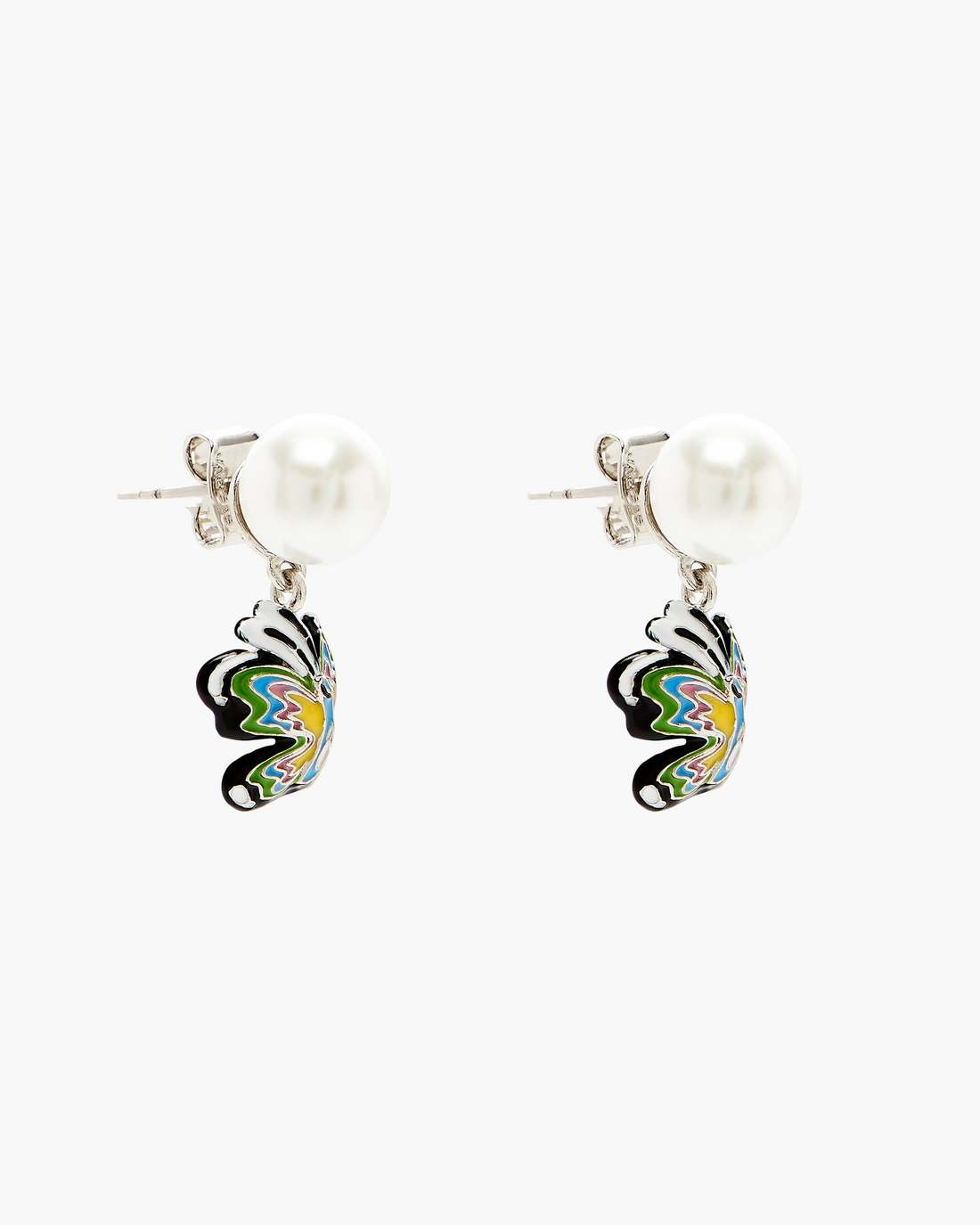 Hattie Stewart X Marc Jacobs Butterfly Pearl Earrings Silver/Multi - Marc Jacobs Featured