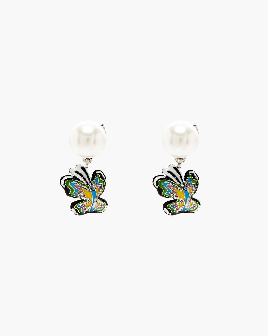 Hattie Stewart X Marc Jacobs Butterfly Pearl Earrings Silver/Multi - Marc Jacobs Featured