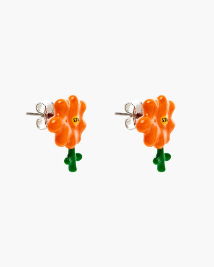 David Shrigley X Marc Jacobs Joy Flower Stud Earrings Silver/Orange - Marc Jacobs Popular