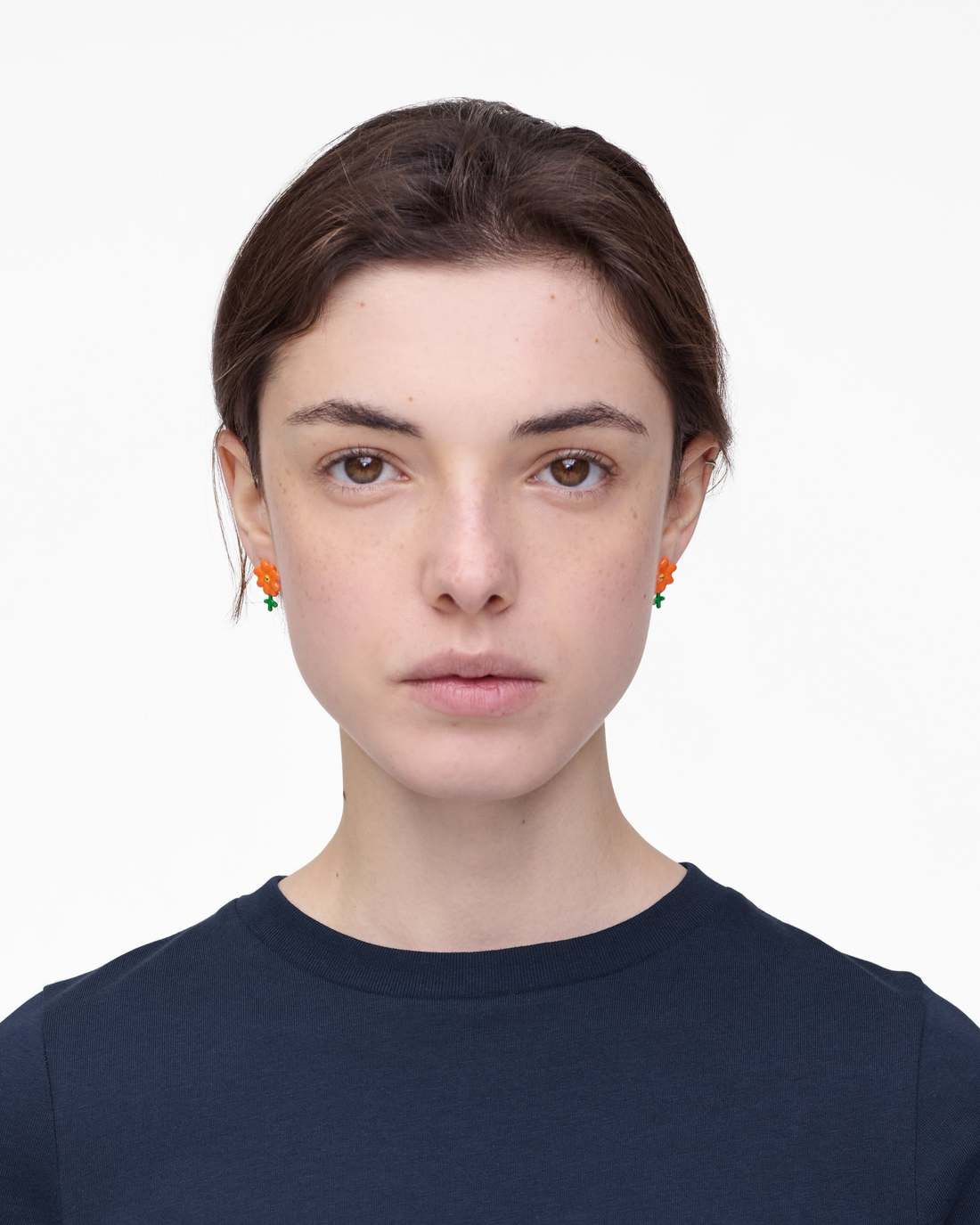 David Shrigley X Marc Jacobs Joy Flower Stud Earrings Silver/Orange - Marc Jacobs Popular