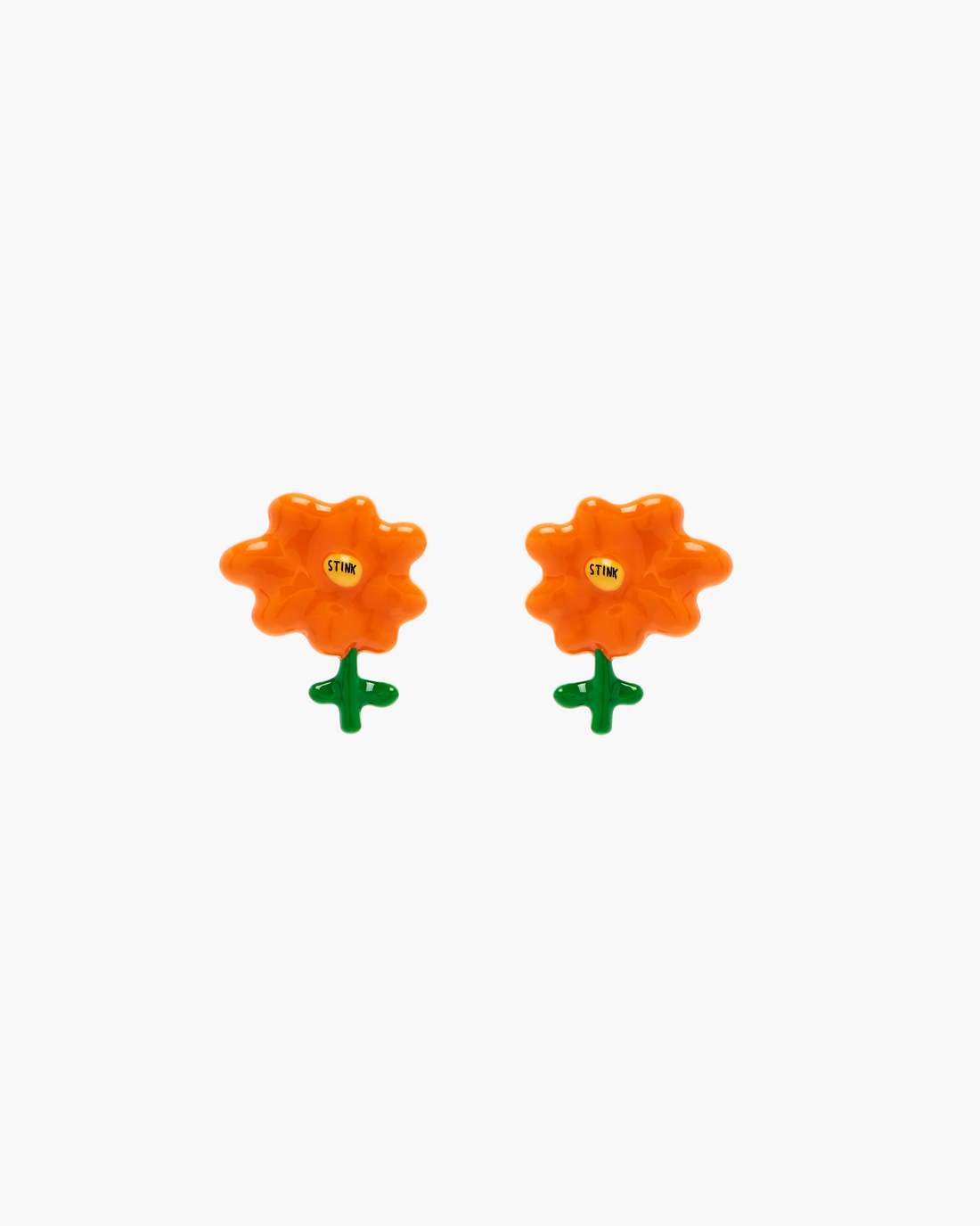 David Shrigley X Marc Jacobs Joy Flower Stud Earrings Silver/Orange - Marc Jacobs Popular