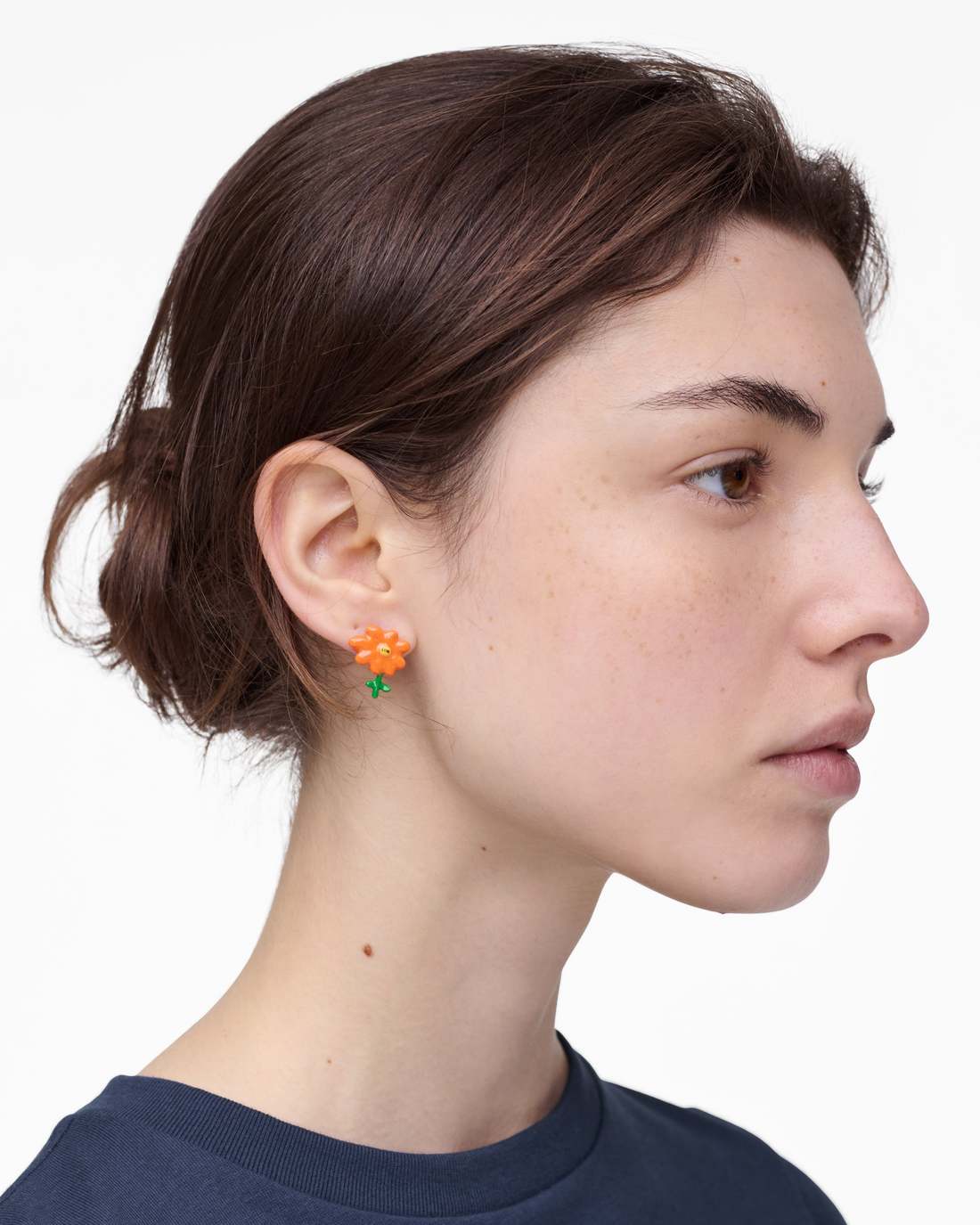 David Shrigley X Marc Jacobs Joy Flower Stud Earrings Silver/Orange - Marc Jacobs Popular
