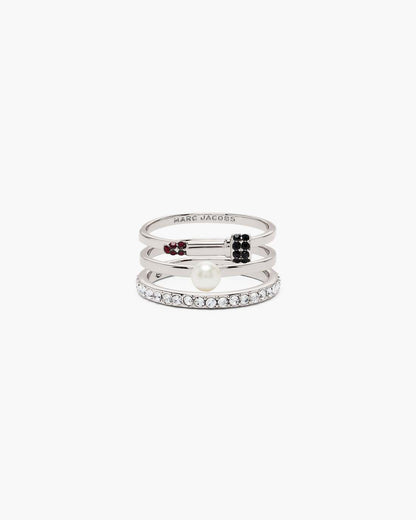 The Rouge Ring Set Silver/Multi - Marc Jacobs Signature