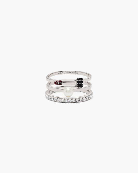The Rouge Ring Set Silver/Multi - Marc Jacobs Signature