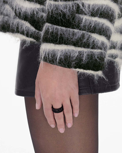 The Monogram Pave Ring Black/Black Crystal - Marc Jacobs New