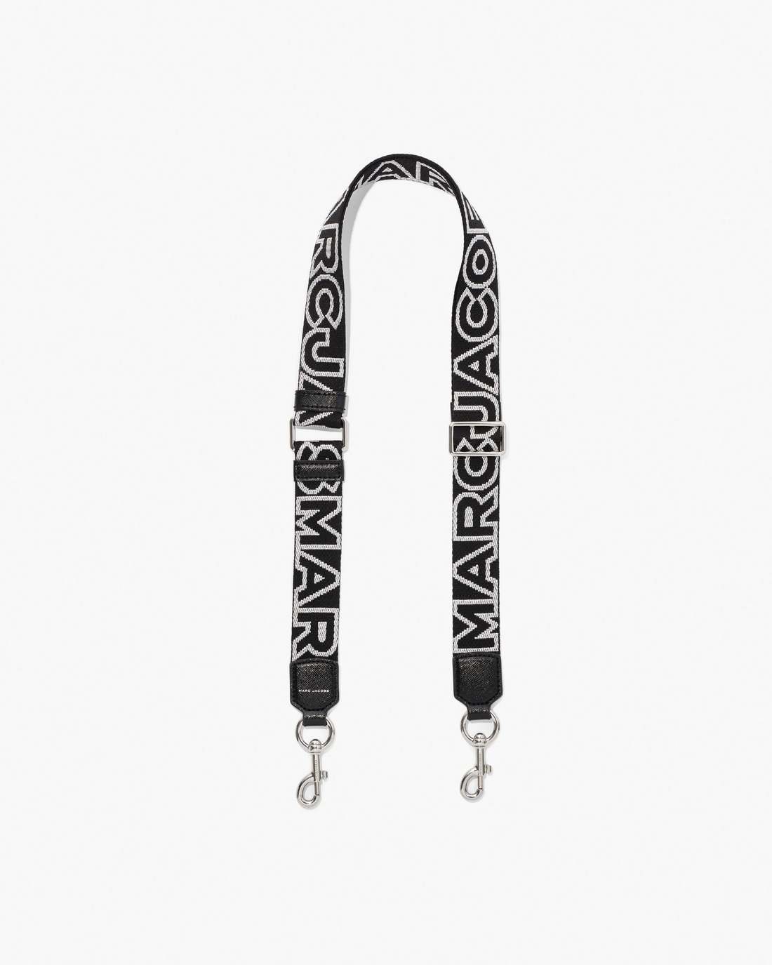 The Thin Outline Logo Webbing Strap Black/Silver - Marc Jacobs Trending