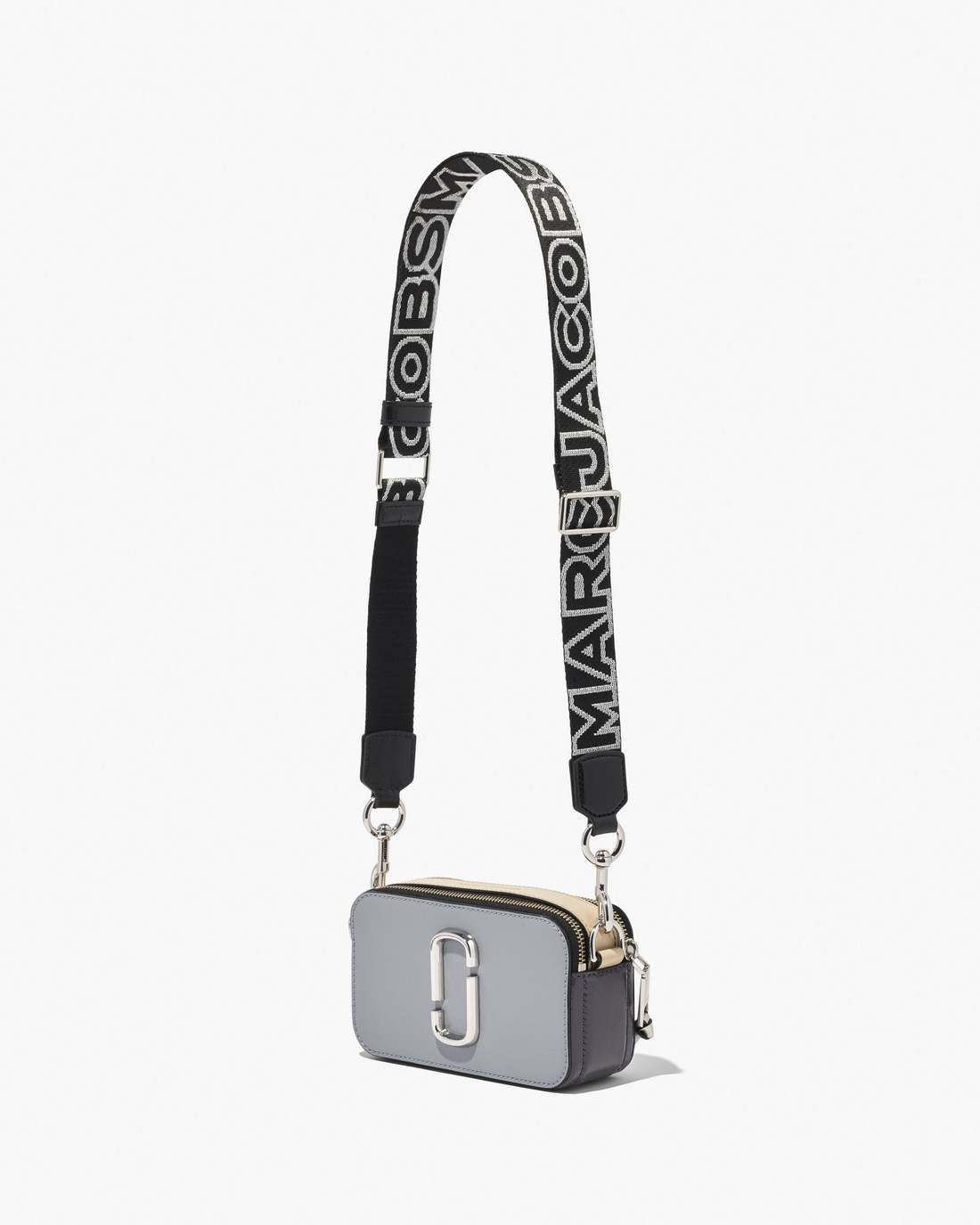 The Thin Outline Logo Webbing Strap Black/Silver - Marc Jacobs Trending