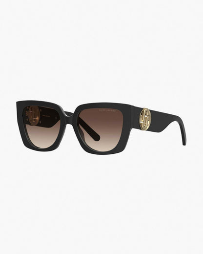 The J Marc Square Cutout Sunglasses Black - Marc Jacobs Signature