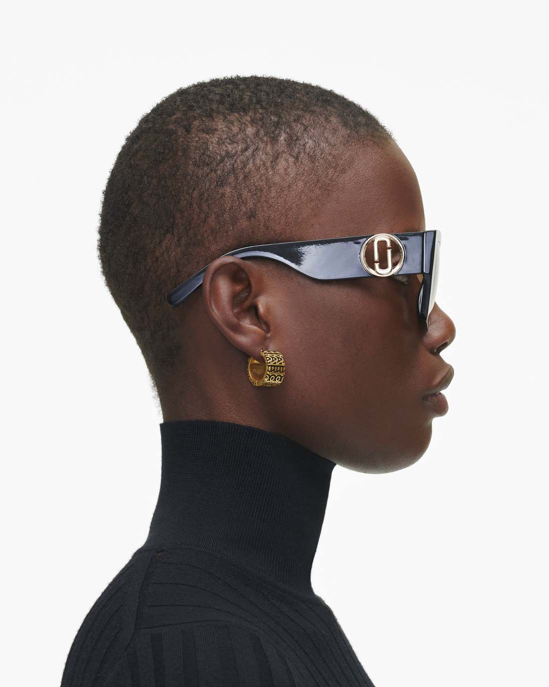 The J Marc Square Cutout Sunglasses Black - Marc Jacobs Signature