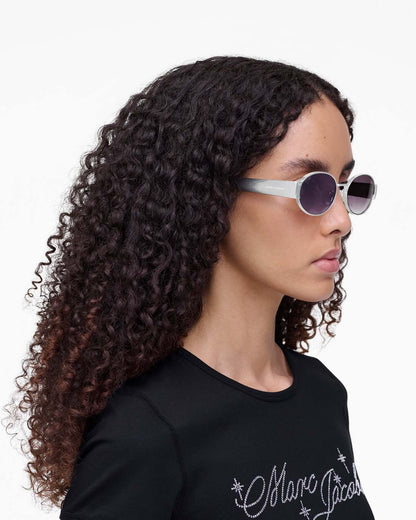 The Classic Logo Round Sunglasses Silver - Marc Jacobs New