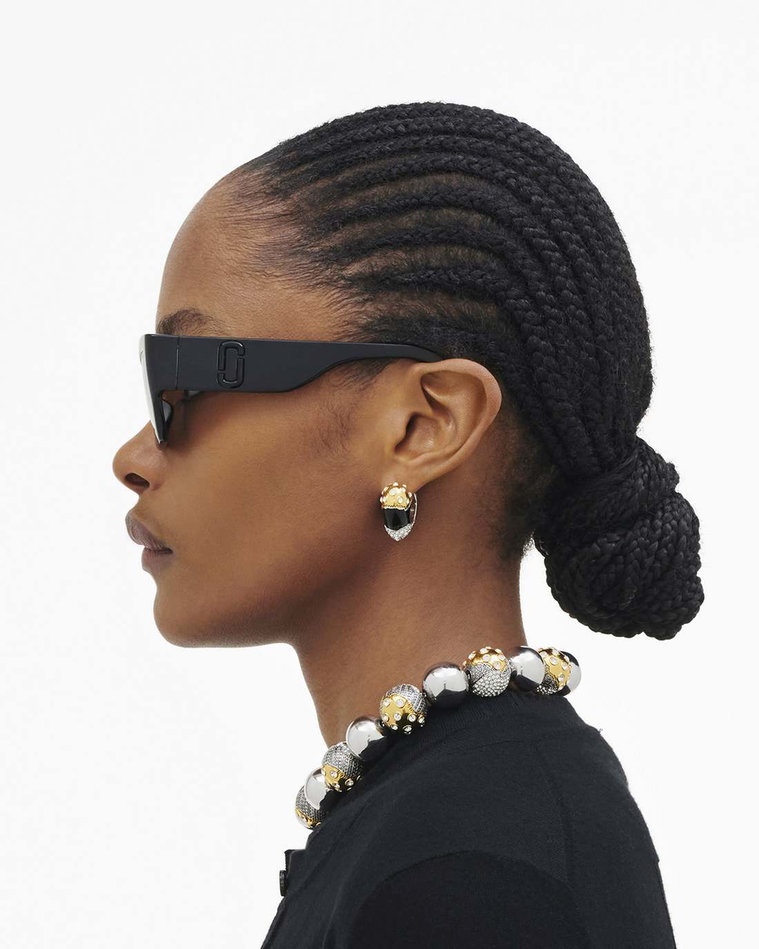 The J Marc Square Cat Eye Sunglasses Black - Marc Jacobs Signature